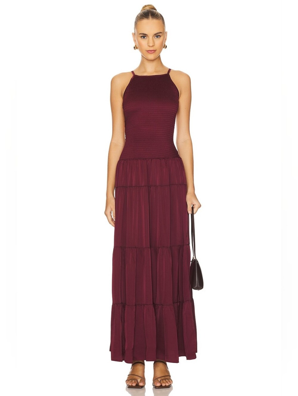 Weworewhat Smocked Drop Waist Maxi Dress
